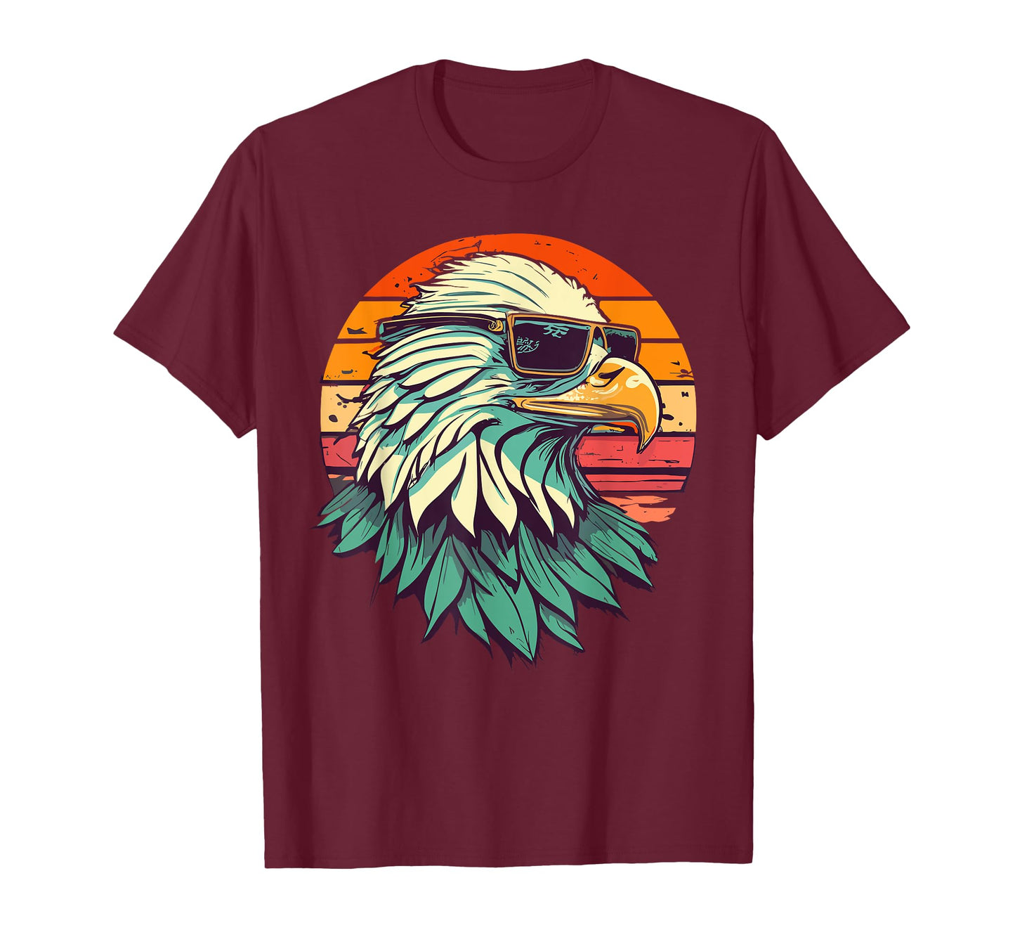 Vintage Eagle with Sunglasses - Retro American Bald Eagle T-Shirt