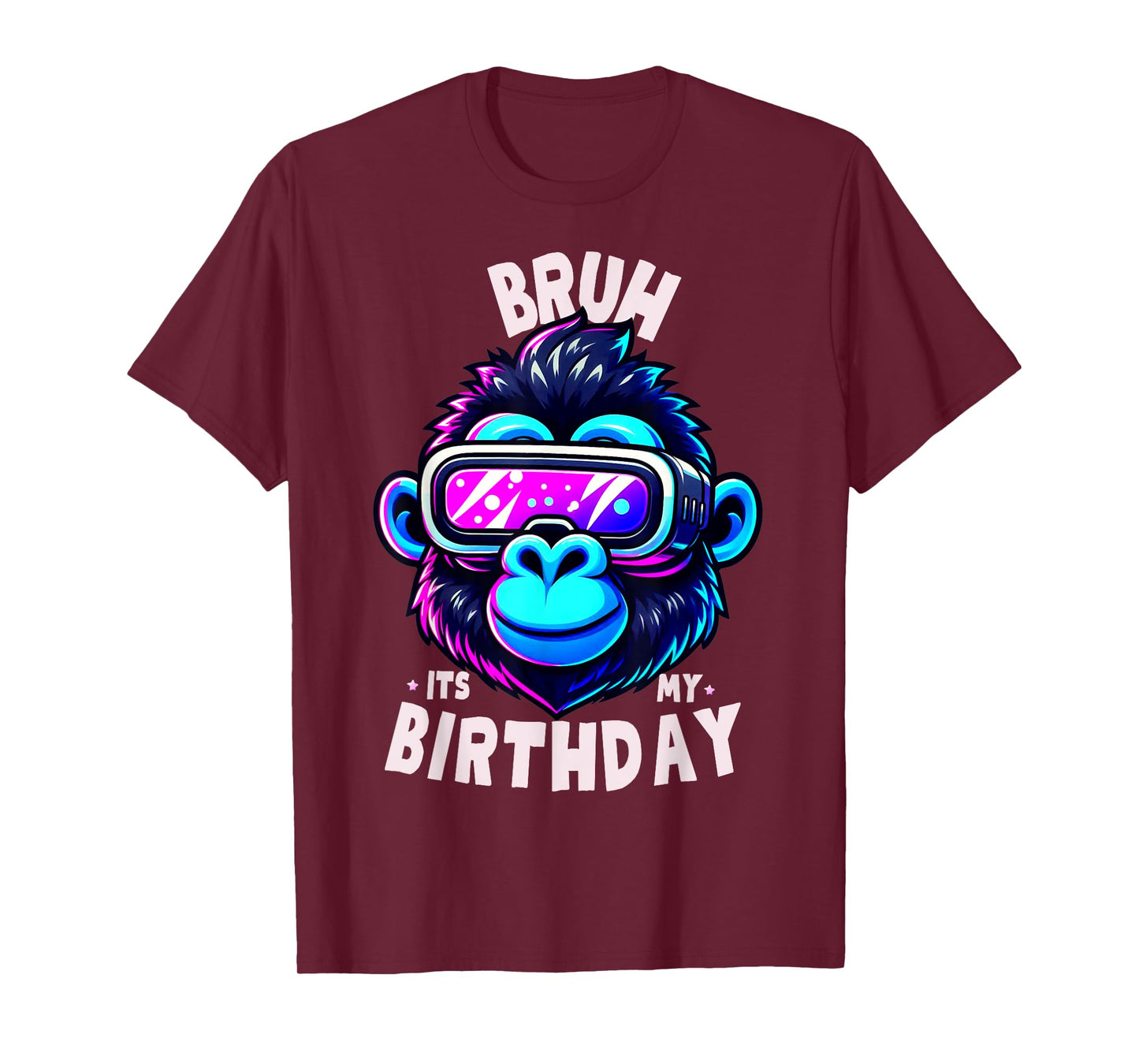 Funny Gorilla Birthday Boys Party Gifts Bruh Its My Birthday T-Shirt