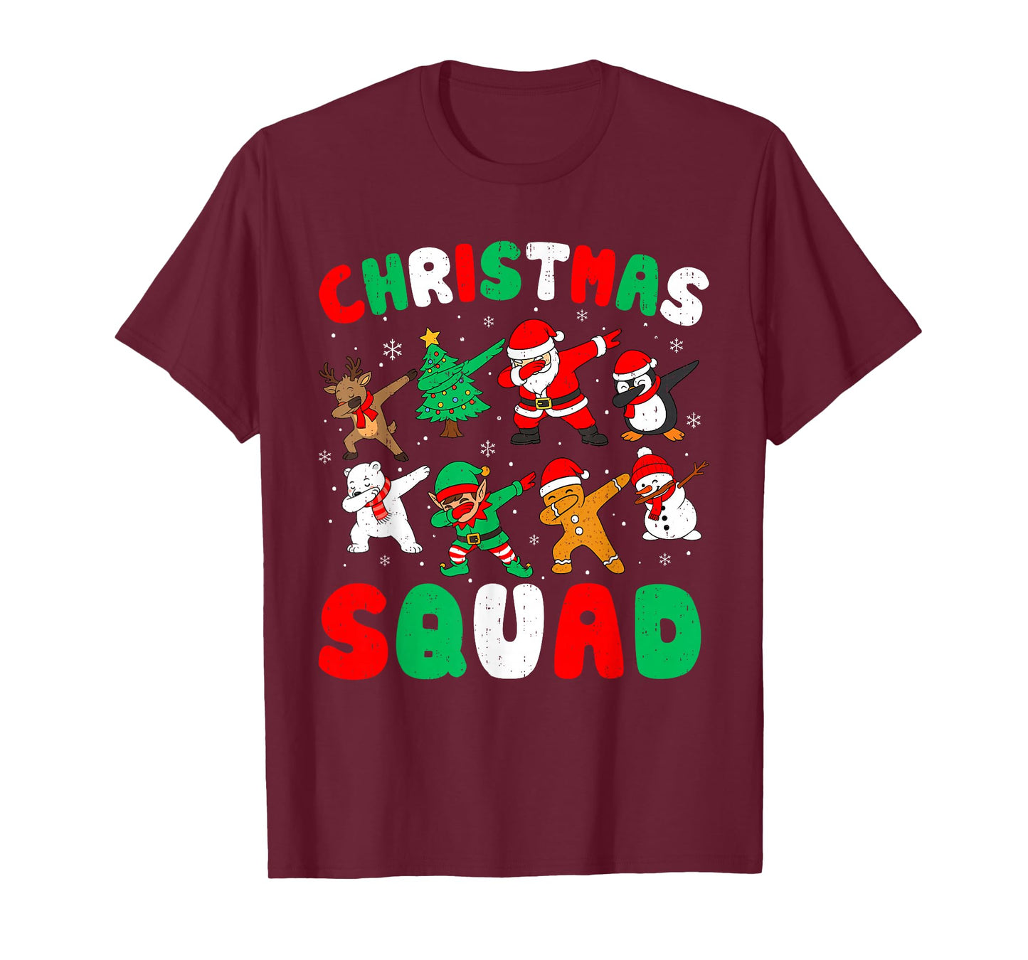 Funny Christmas Squad Santa Dabbing Elf Xmas Family Matching T-Shirt