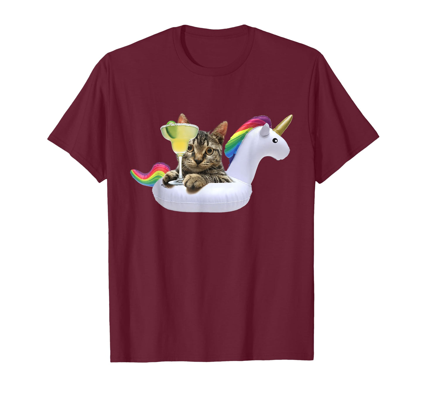 Summer Kitty With Margarita Unicorn Float Funny Cat Tshirt Men Women T-Shirt