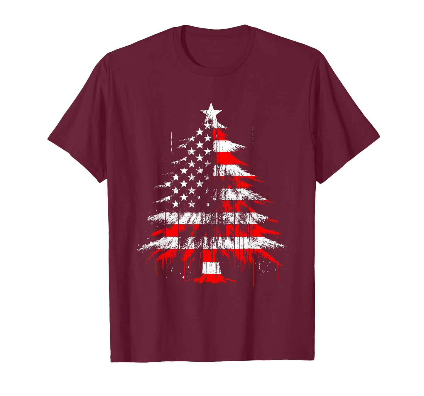 Christmas Tree American Flag - Patriotic USA Xmas Lover T-Shirt