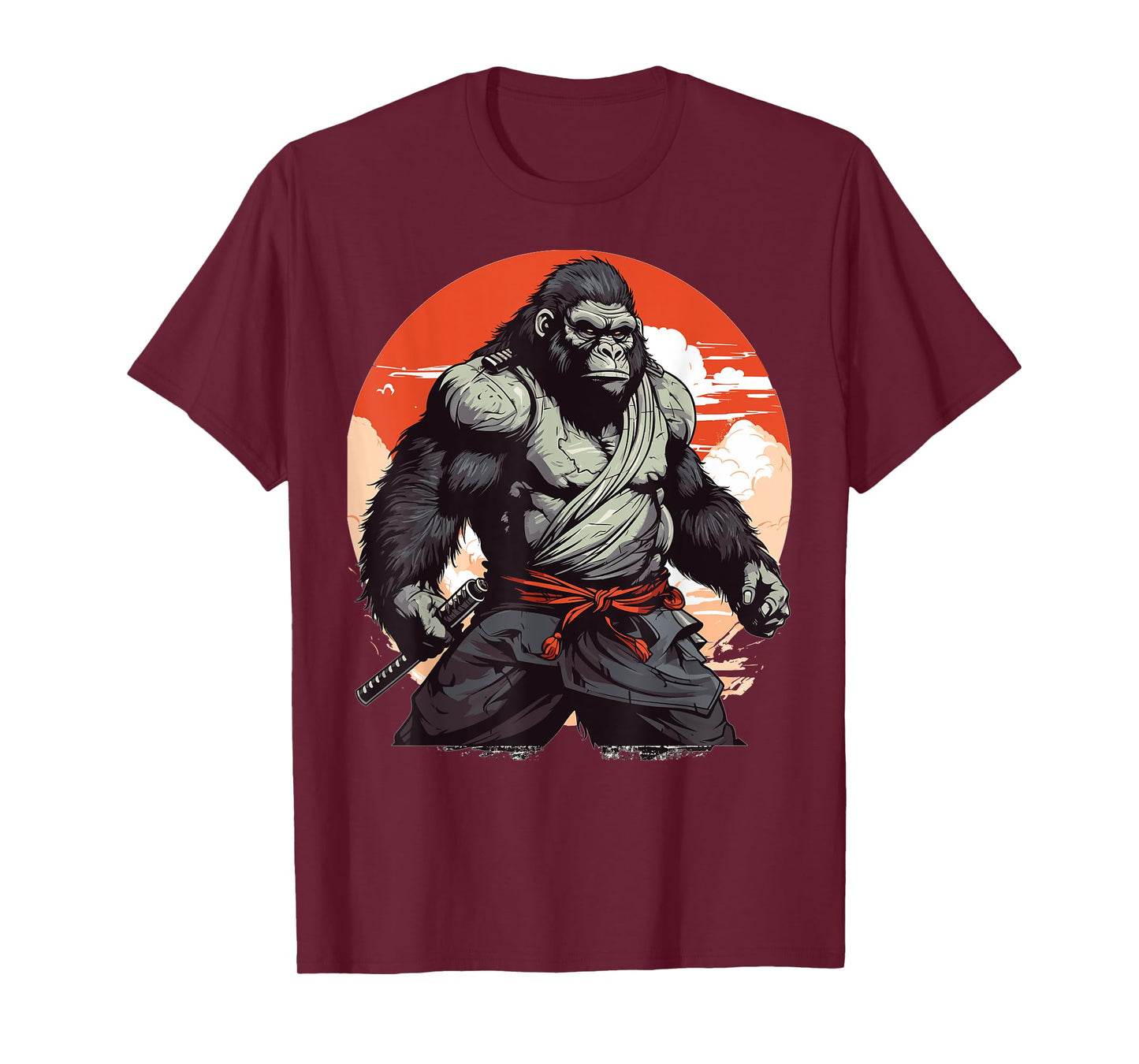 Samurai Monkey Warrior Japanese Ninja Gorilla Kawaii T-Shirt