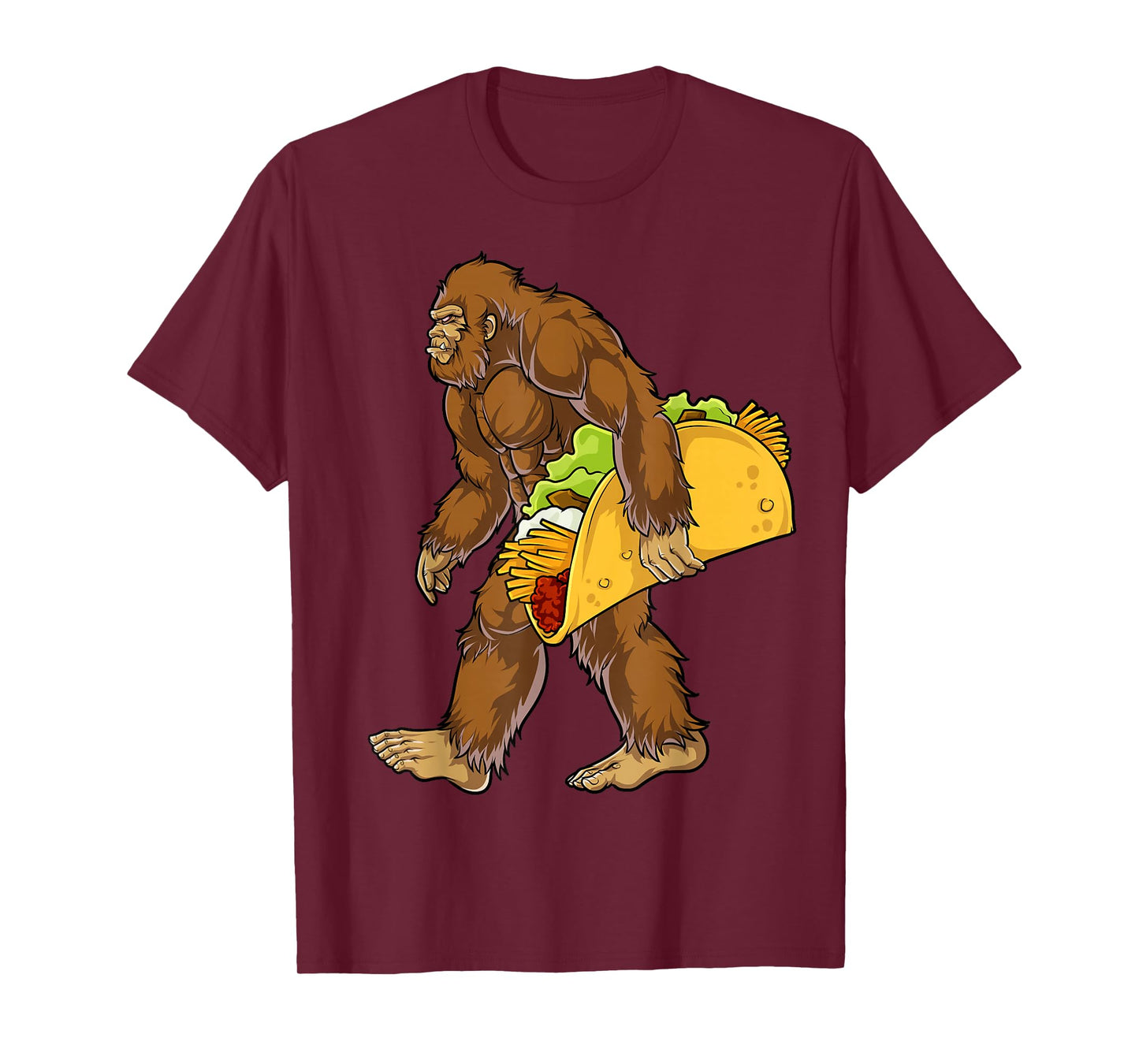 Bigfoot Carrying Taco Funny Cinco de Mayo Boys Men Sasquatch T-Shirt