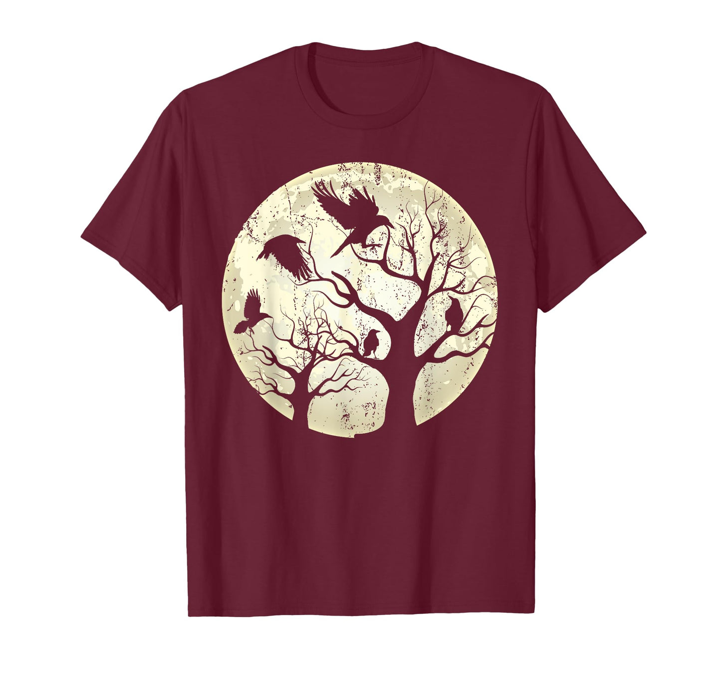 Gothic Animal Forest Bird Raven Creepy Night Moonlight Crow T-Shirt