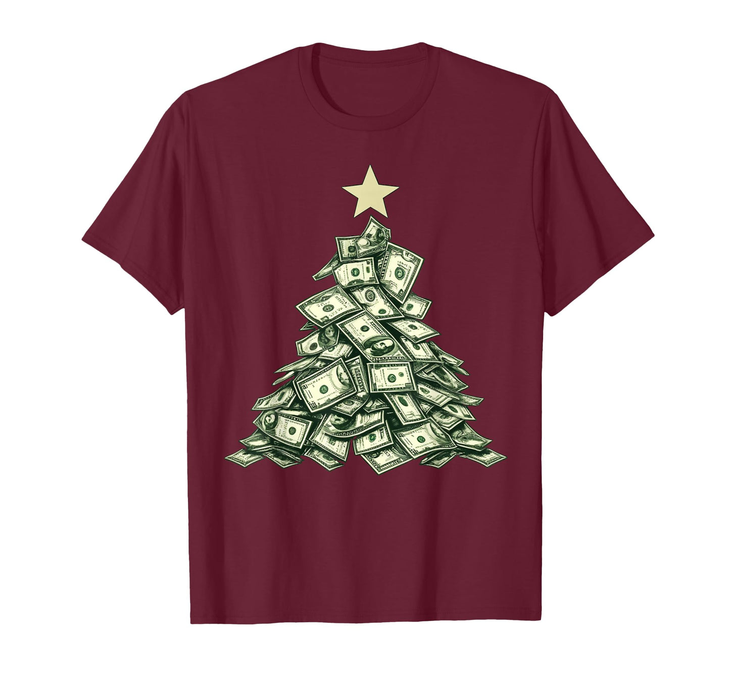 Christmas Tree Dollar Bills Money T-Shirt