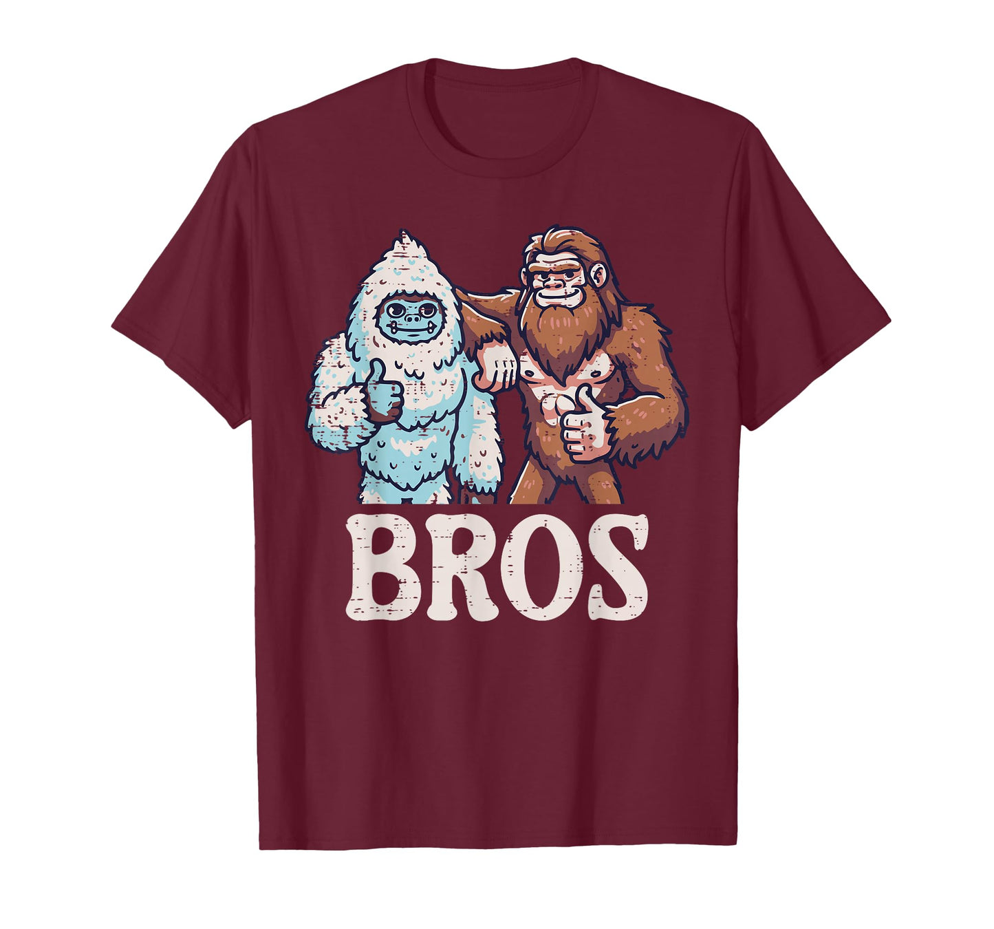 Bigfoot Sasquatch Yeti Bros Funny Brothers Men Women Kids T-Shirt