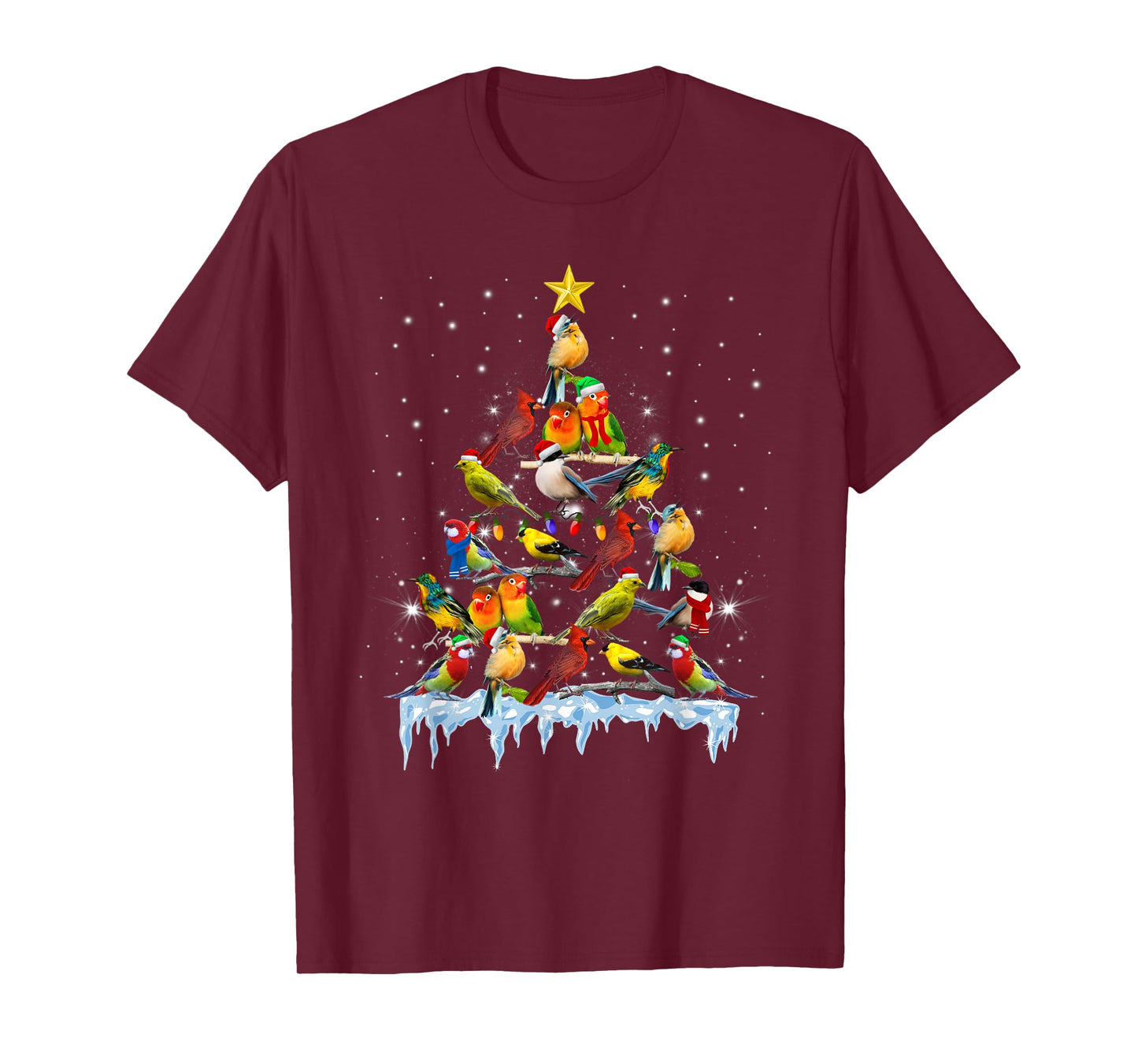 Parrot Christmas Tree Lights Funny Bird Lover Parrot T-Shirt