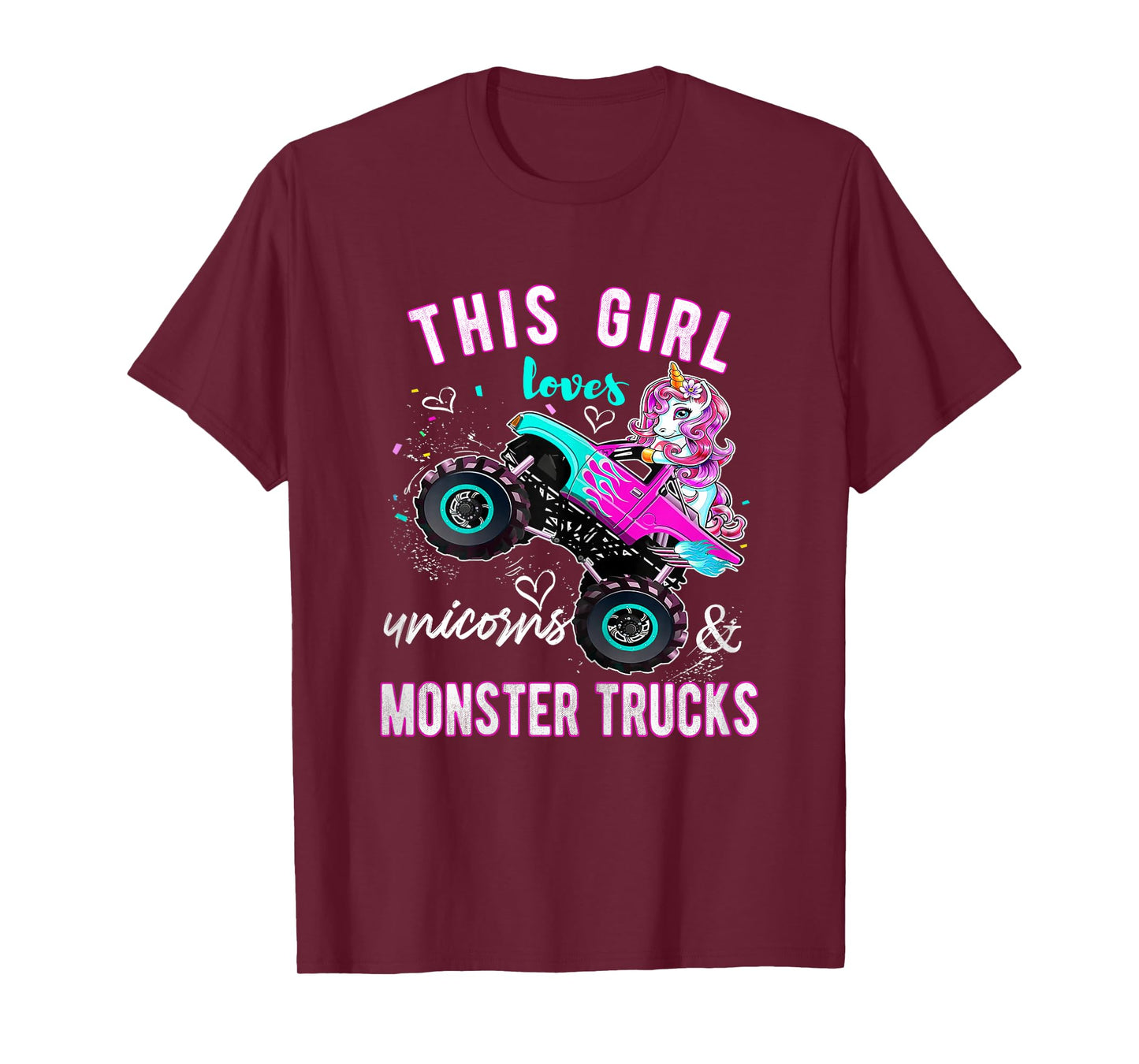 Unicorn Drive a Monster Truck -Unicorn Birthday Daughter T-Shirt