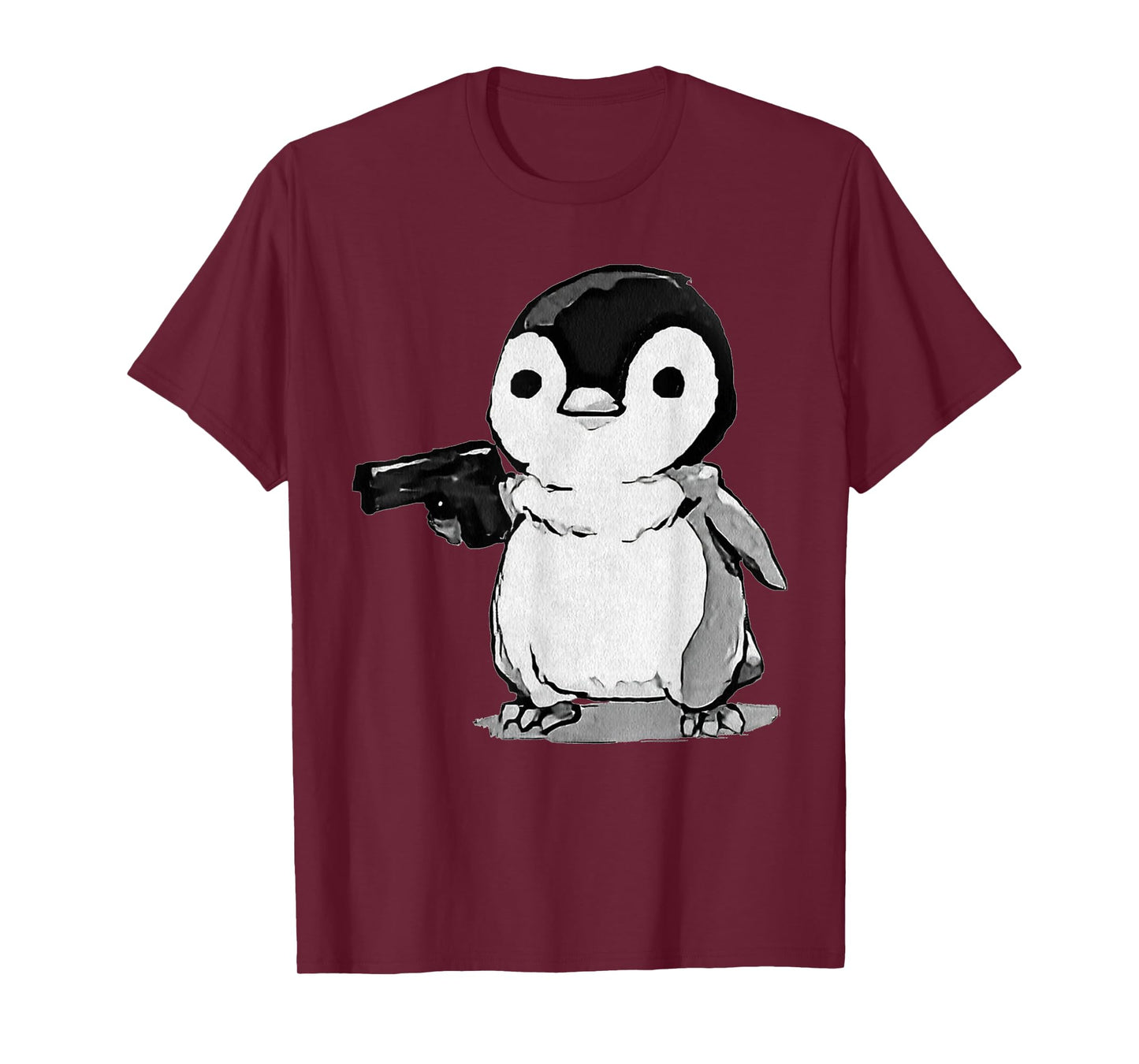 Eagerlys The Little Penguin Holding A Gun Vintage Art T-Shirt