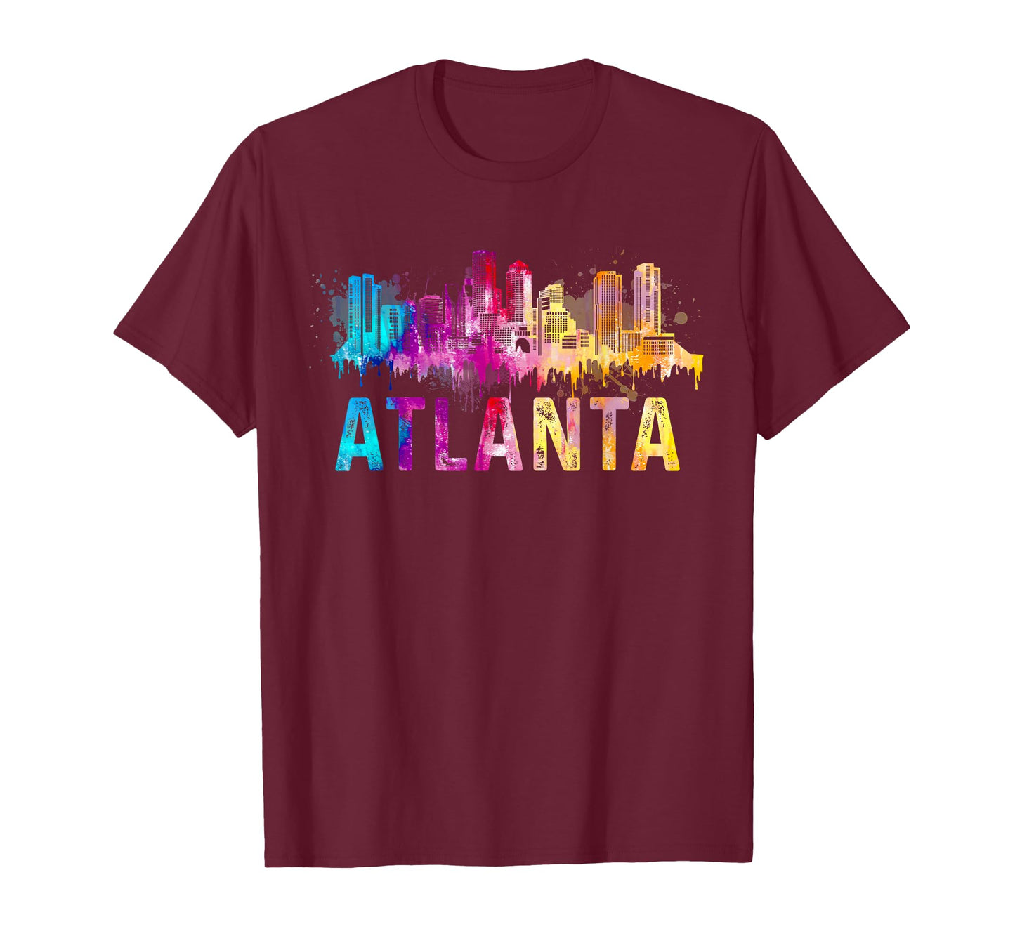 Atlanta Georgia Retro Watercolor Skyline Gifts T-Shirt