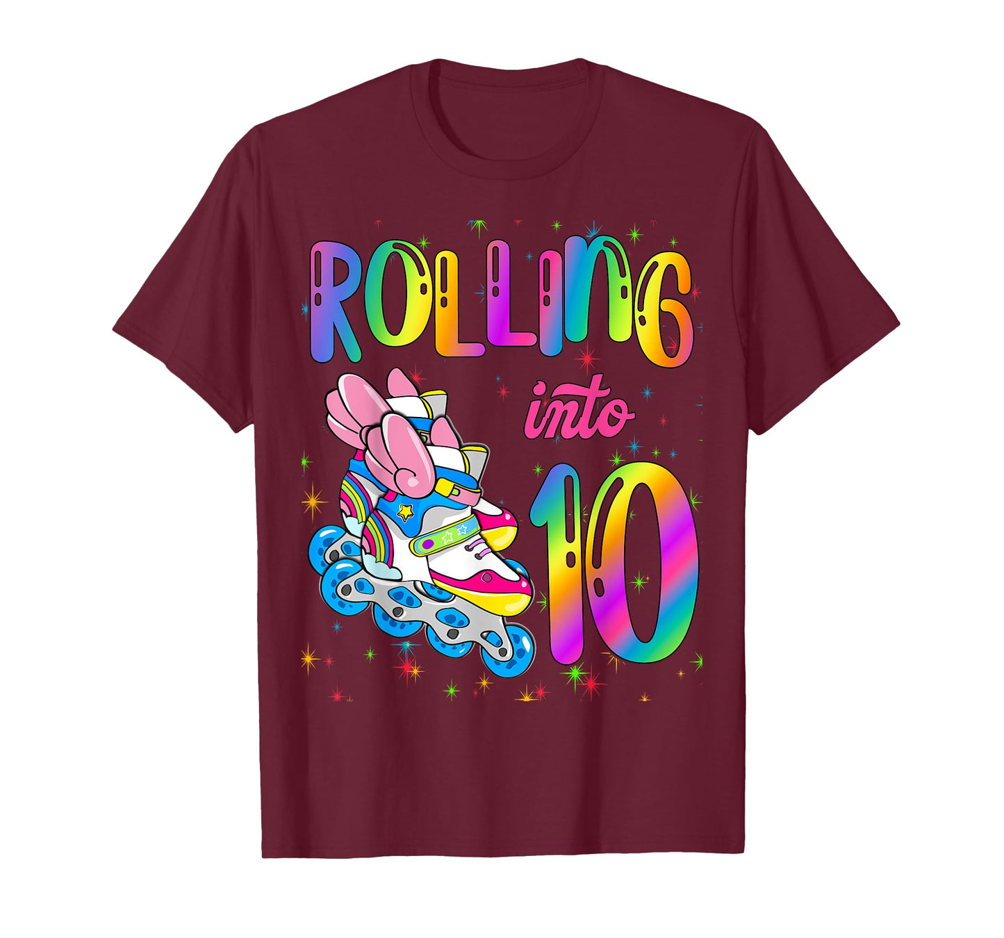 Rolling Into 10 years Let's Roll I'm Turning 10 Roller Skate T-Shirt