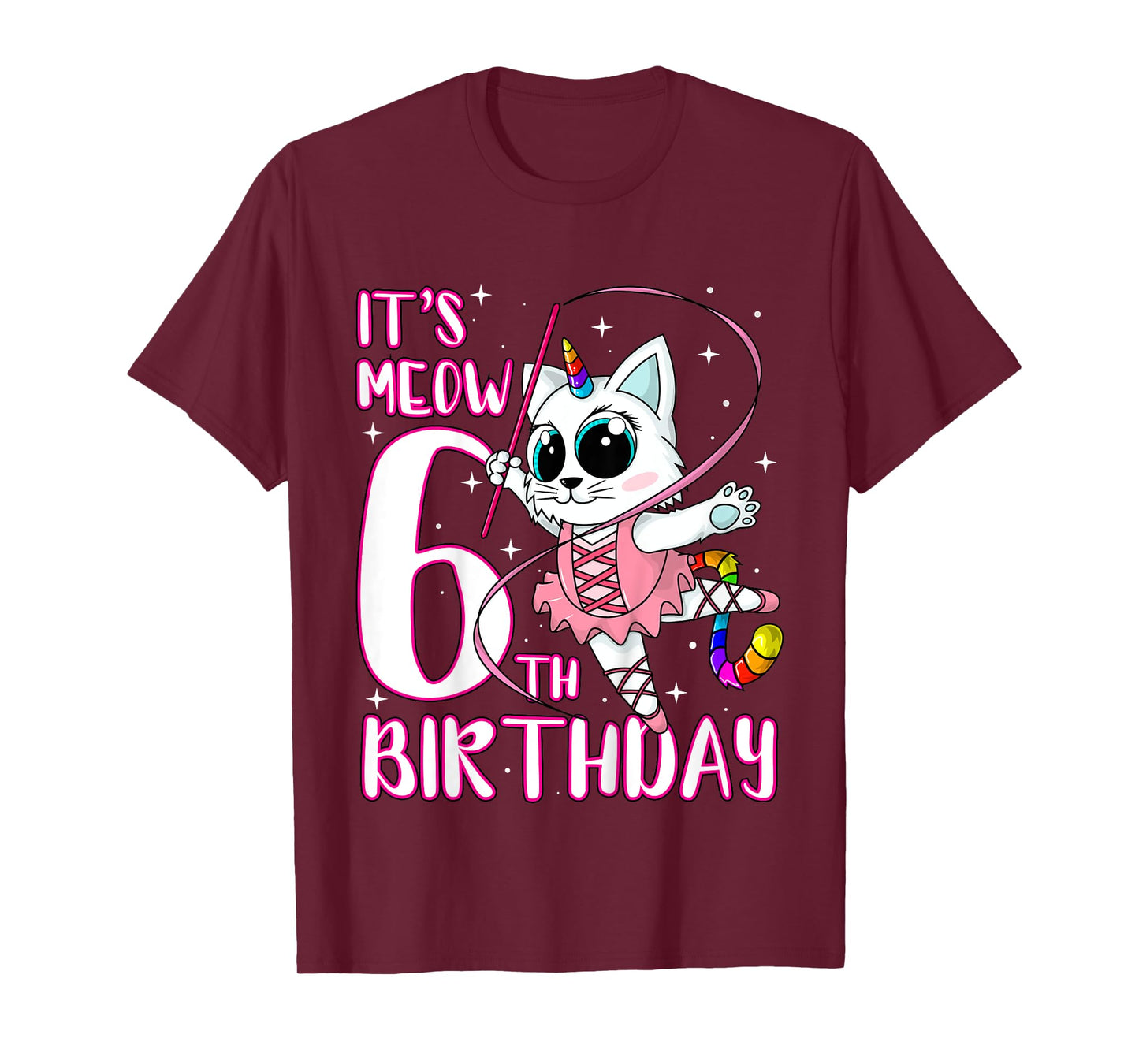 Its Meow 6th Birthday Caticorn Unicorn Kittycorn Girls Gift T-Shirt