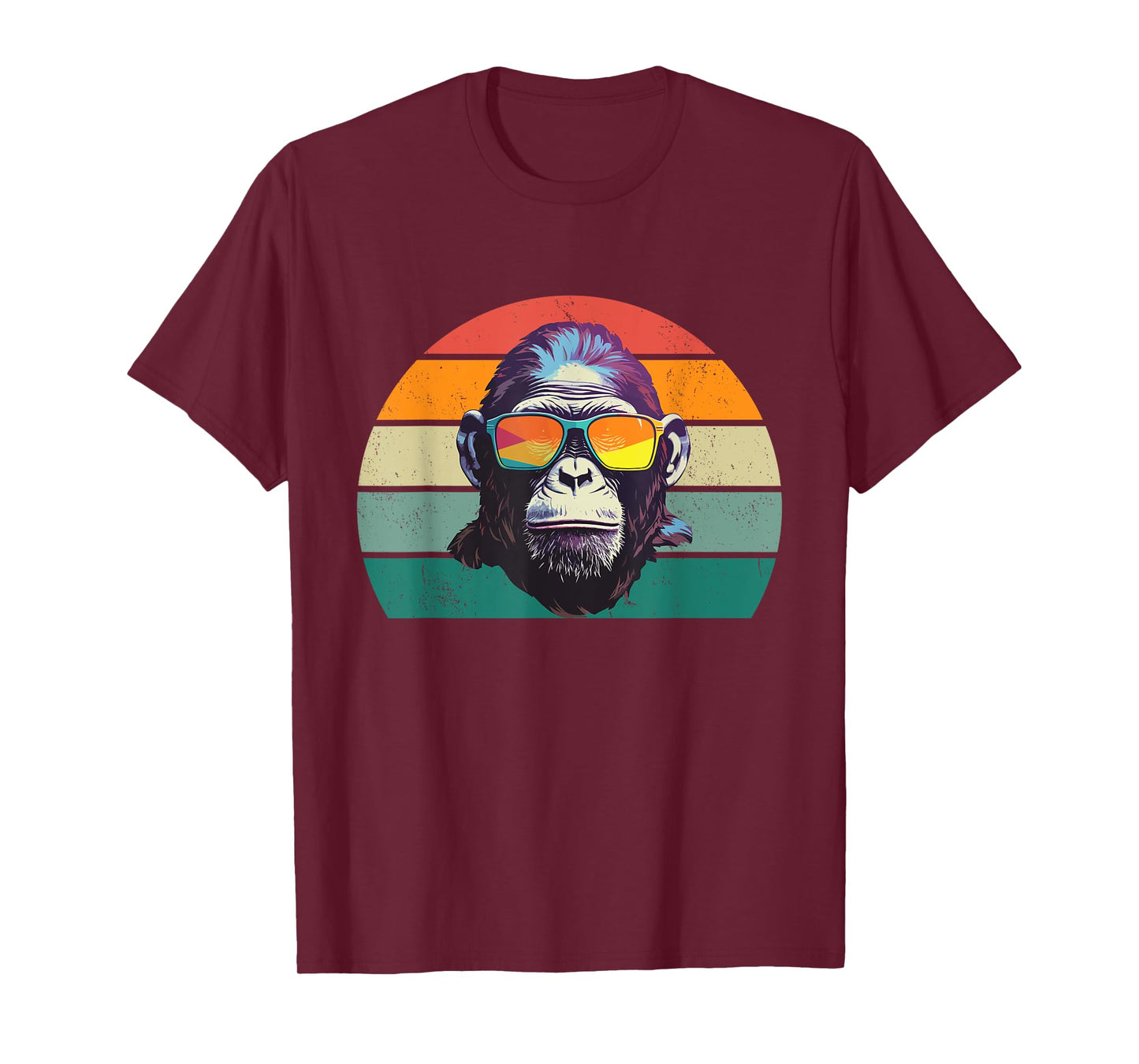 Funny Monkey In Sunglasses - Retro Cool Monkey Lover T-Shirt