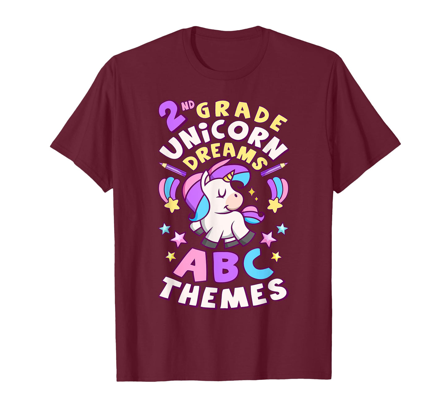 First Day of 2nd Grade, Back To School, Girl, Unicorn, ABC T-Shirt