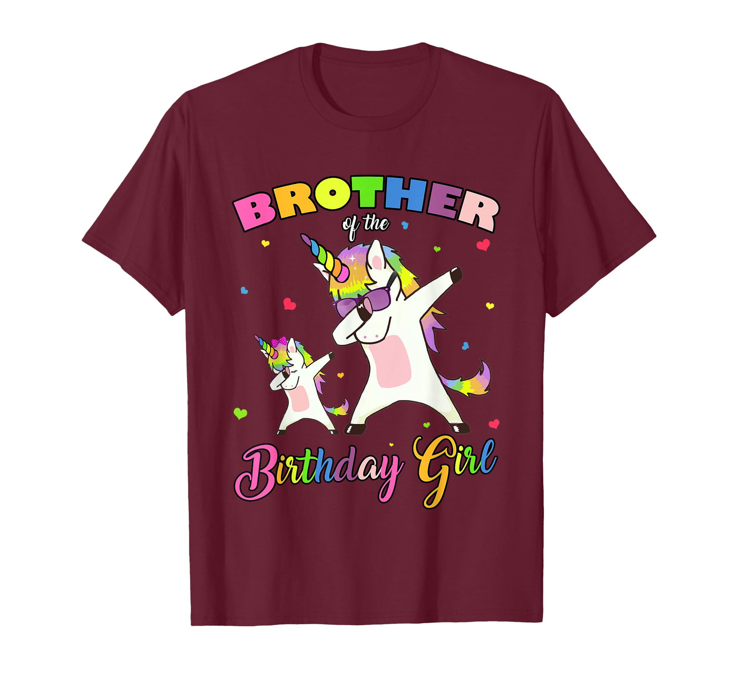 Brother of the Birthday Girl Unicorn Birthday Princess Dab T-Shirt