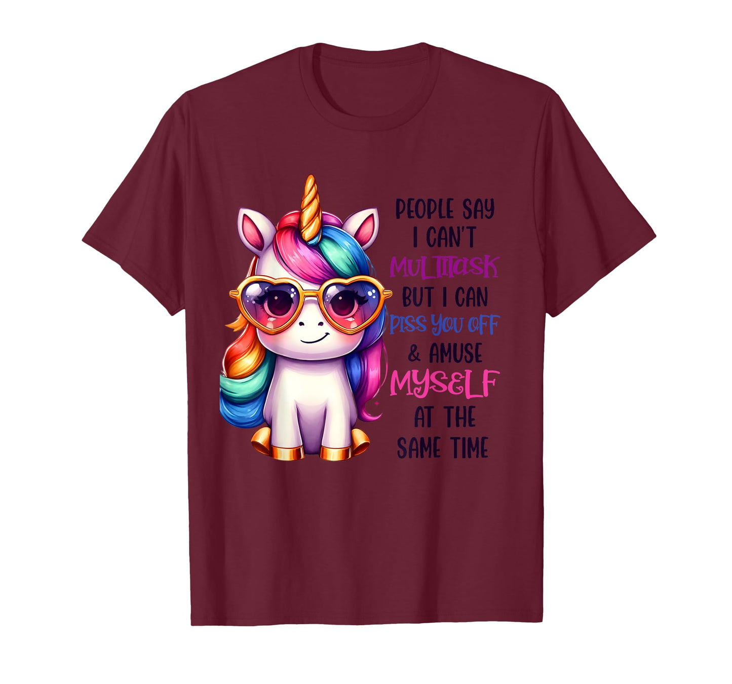 Funny Unicorn For Women People Say I Can't Multitask T-Shirt