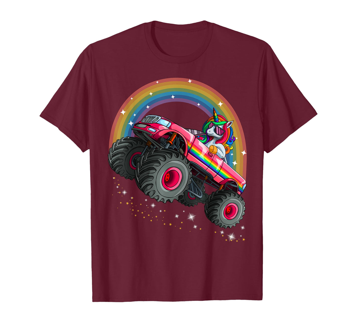 Monster Truck Unicorn Birthday Shirt Magical Party Girl Gift T-Shirt