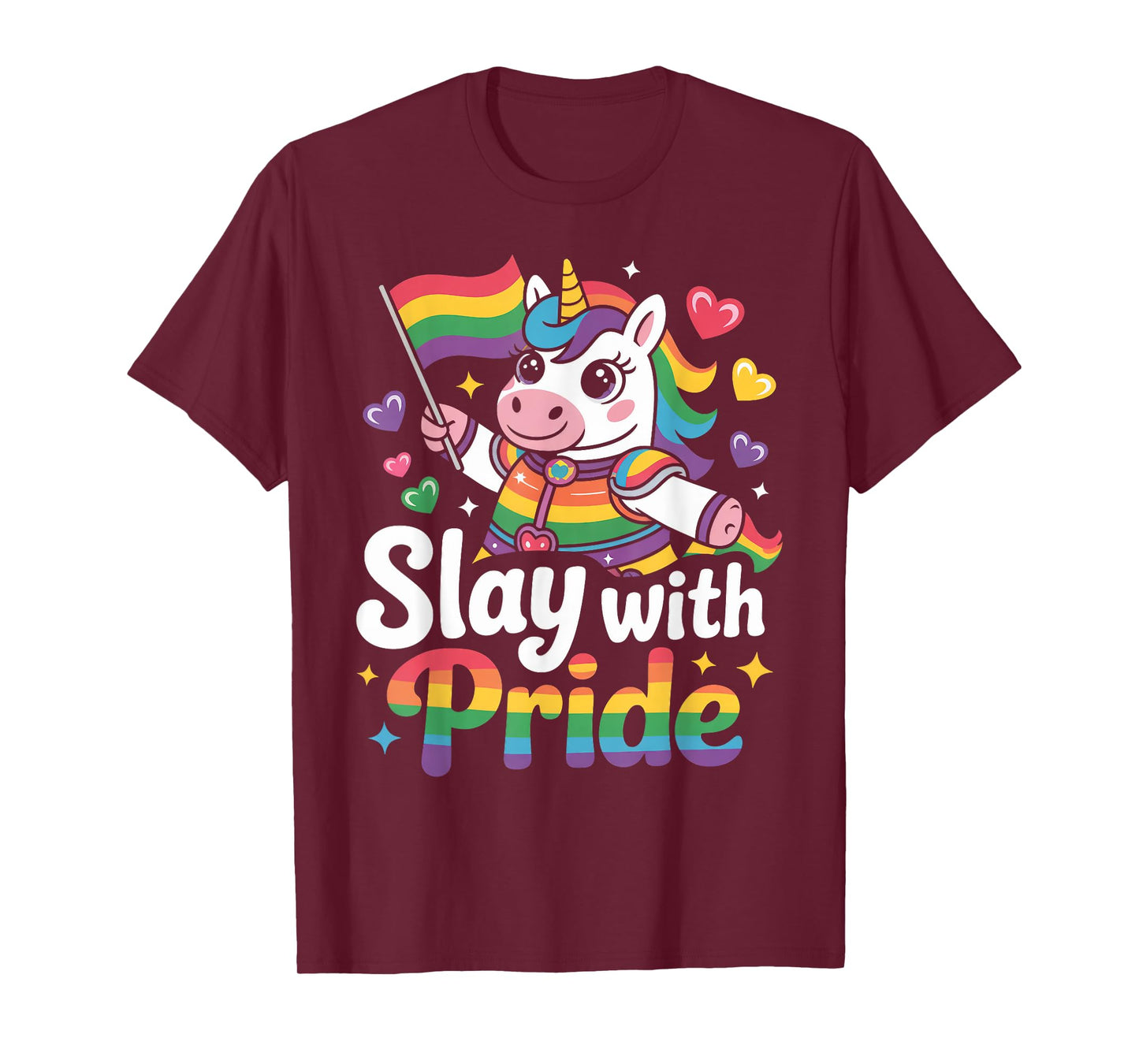 Slay With Pride Rainbow Unicorn Armor T-Shirt