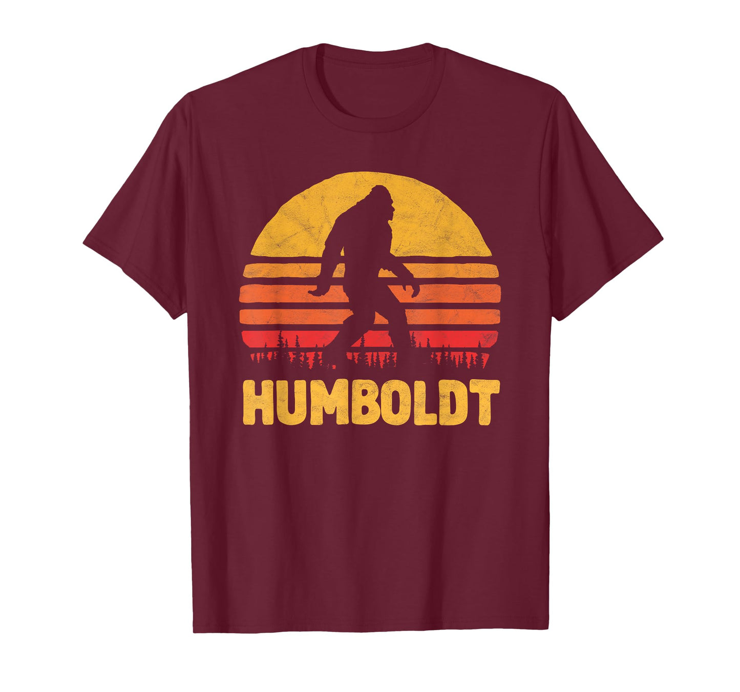 Bigfoot UFO Believer 2001 Tees Humboldt Bigfoot! Vintage Sasquatch & Sun Silhouette T-Shirt