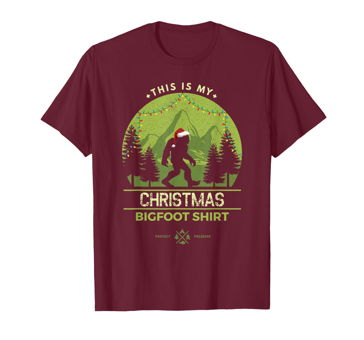 Merry Xmas Bigfoot Santa Squatch Christmas Yeti T-Shirt