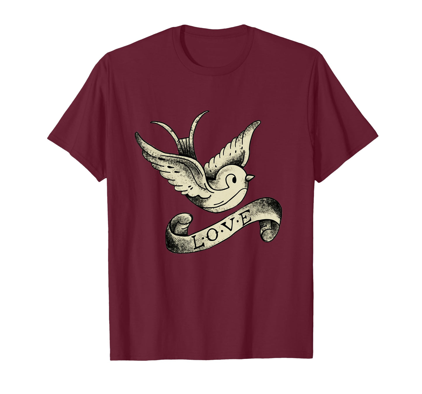 Love Sparrow Vintage Tattoo Design T-Shirt