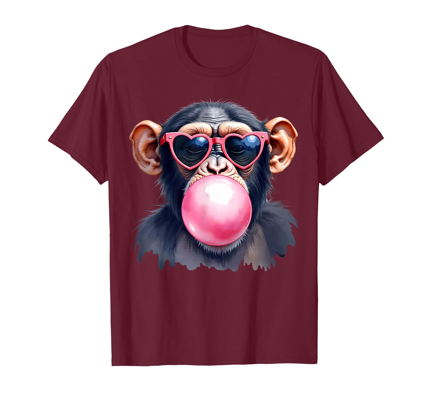 Chimpanzee Blowing Bubble Chimp Monkey Ape Animal Lover T-Shirt