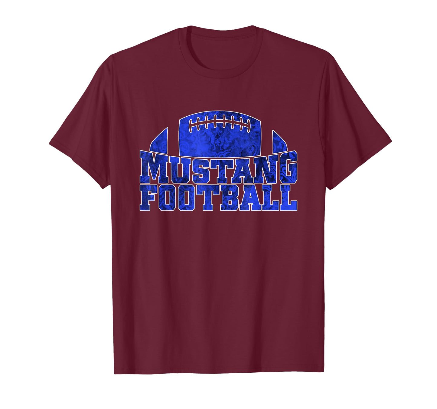 Friendswood Mustangs Football Pattern Royal T-Shirt