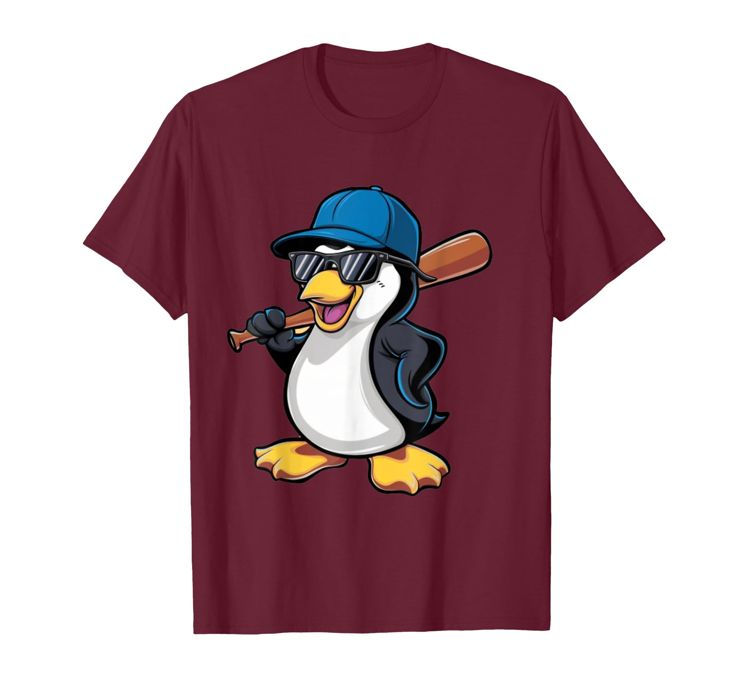 Penguin Baseball Panda Playing Baseball Penguin T-Shirt
