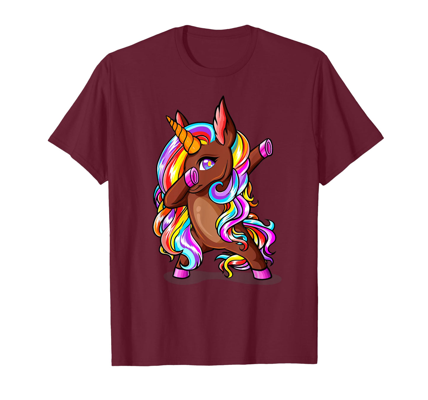 Dabbing Brown Skin Unicorn African American Woman Girl Gifts T-Shirt