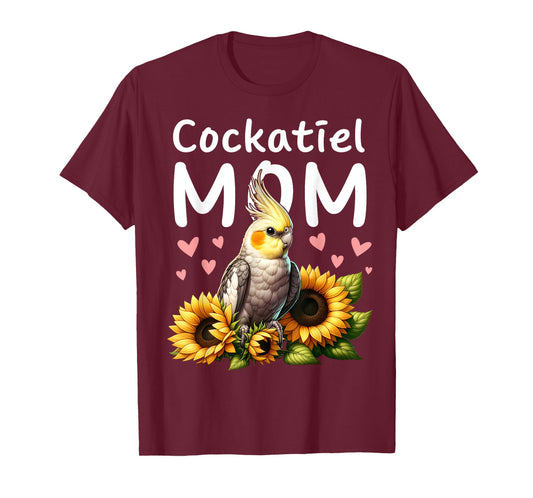 Cockatiel Mom Sunflowers Cockatiel Parrot Bird Lover Women T-Shirt