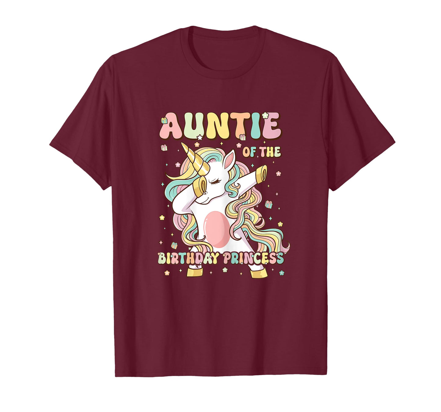 Auntie Of The Birthday Princess Unicorn Birthday Girl T-Shirt