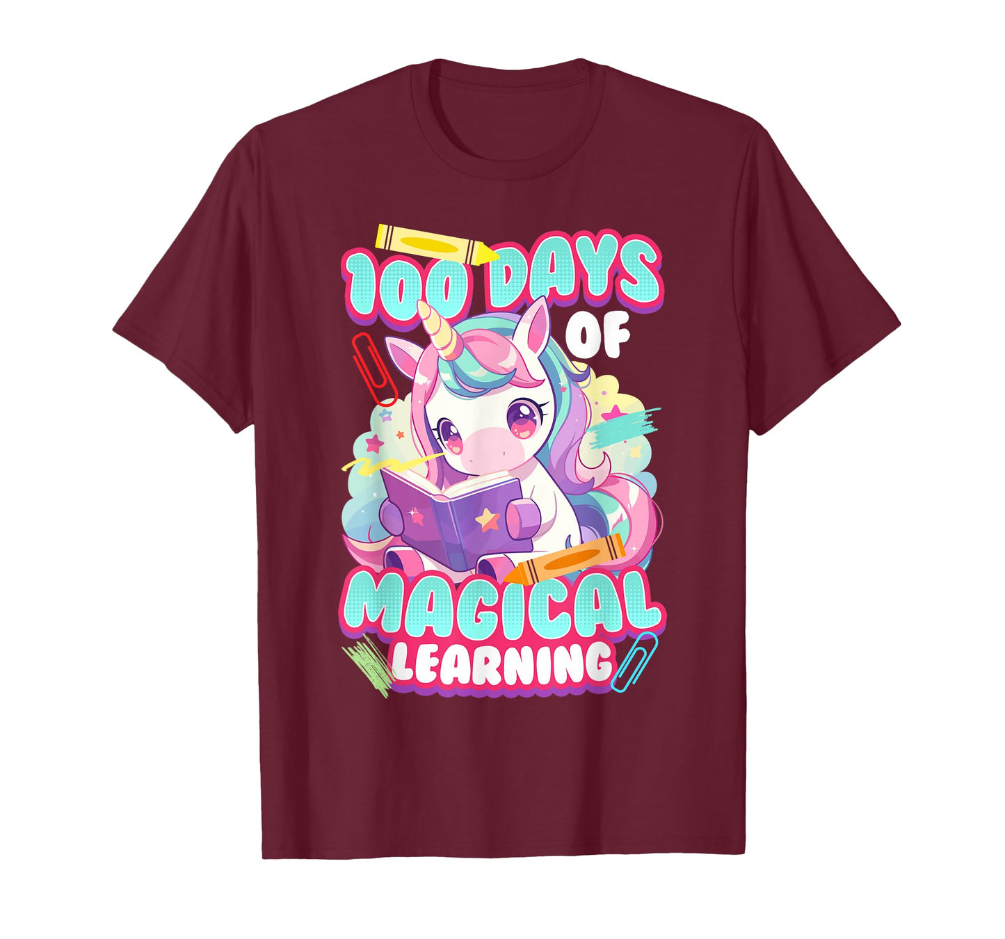 100 Days of School Unicorn Girls 100 Magical Days Girls T-Shirt