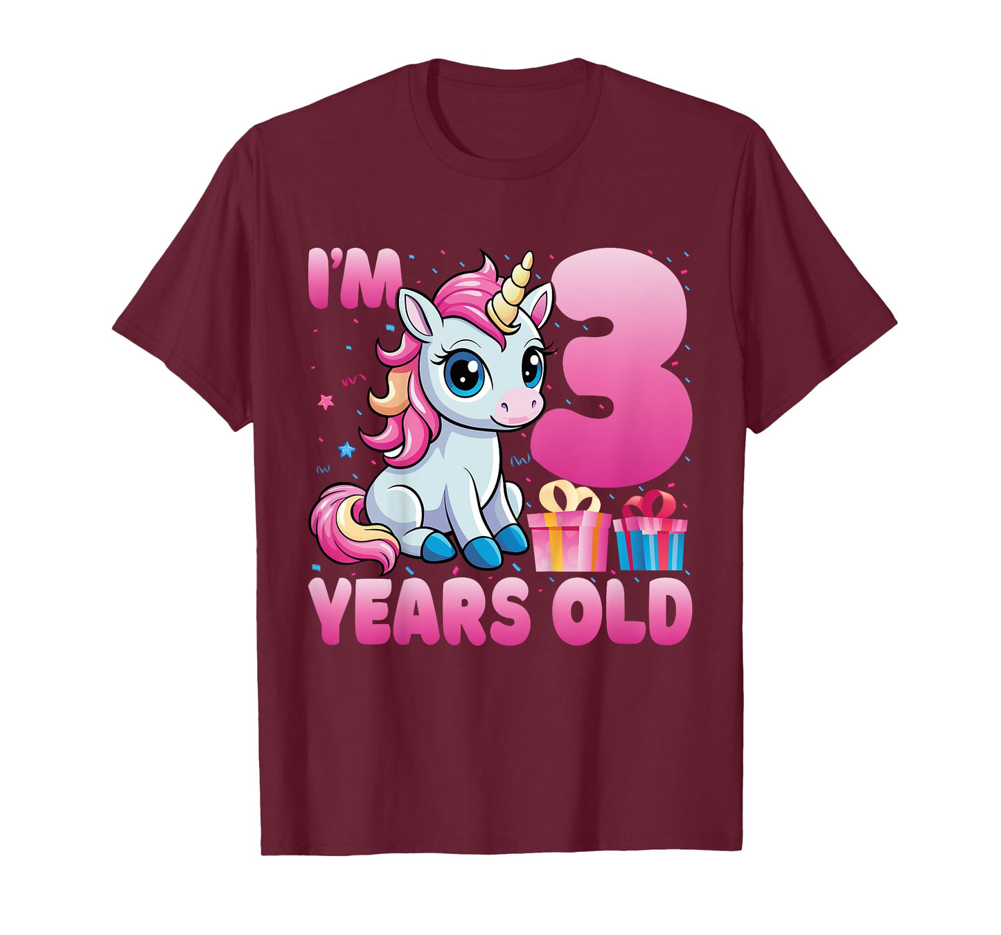 I'm 3 Years Old Unicorn 3rd Birthday Party Kids T-Shirt