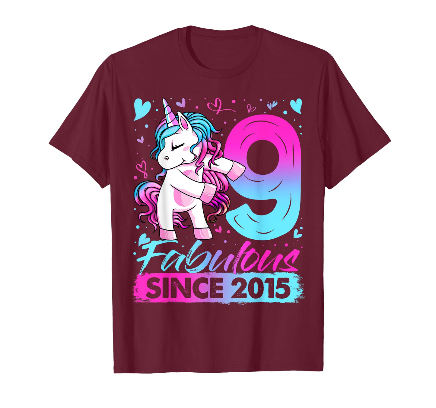 9 Years Old Flossing Unicorn Gifts 9th Birthday Girl Party T-Shirt