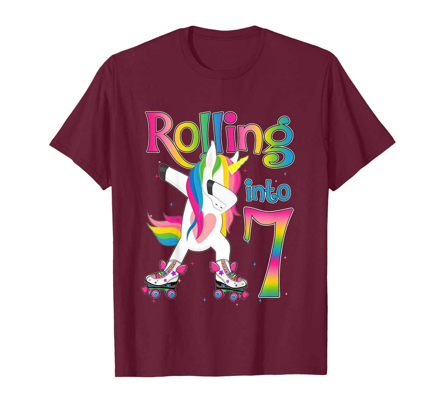 Rolling Into 7 years Let's Roll I'm Turning 7 Roller Skate T-Shirt