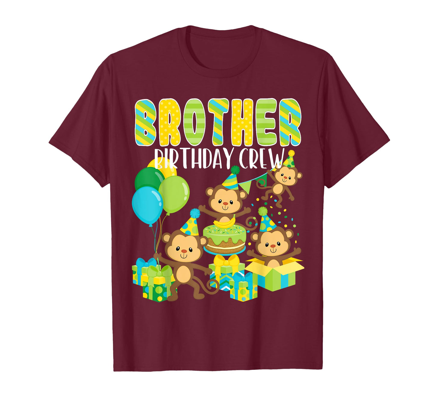 Birthday Party Monkey Brother Birthday Crew Family Matching T-Shirt