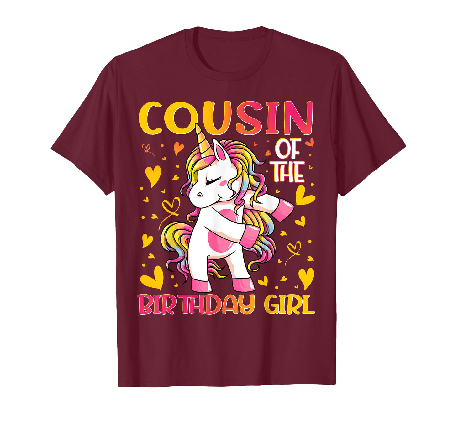 Cousin of the Birthday Girl Flossing Unicorn Cousin Gifts T-Shirt