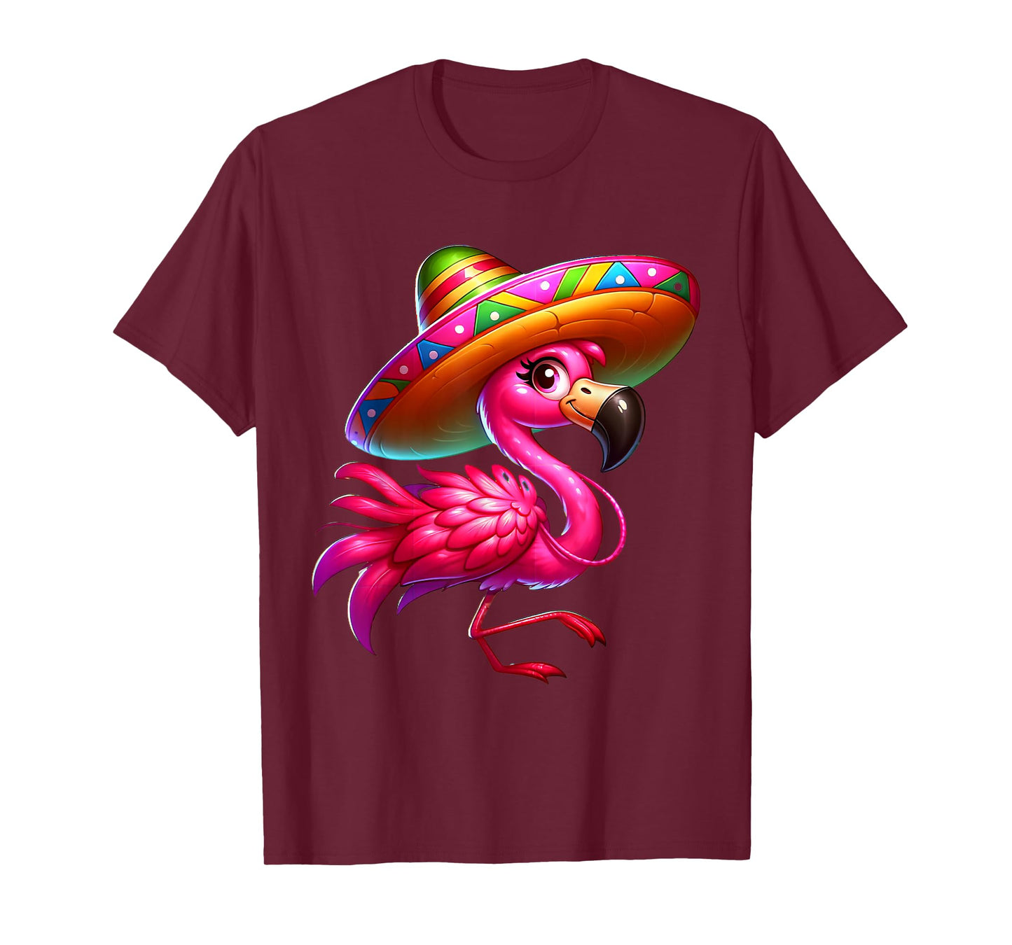 Cinco de Mayo Flamingo Wearing Mexican Sombrero Men Women T-Shirt