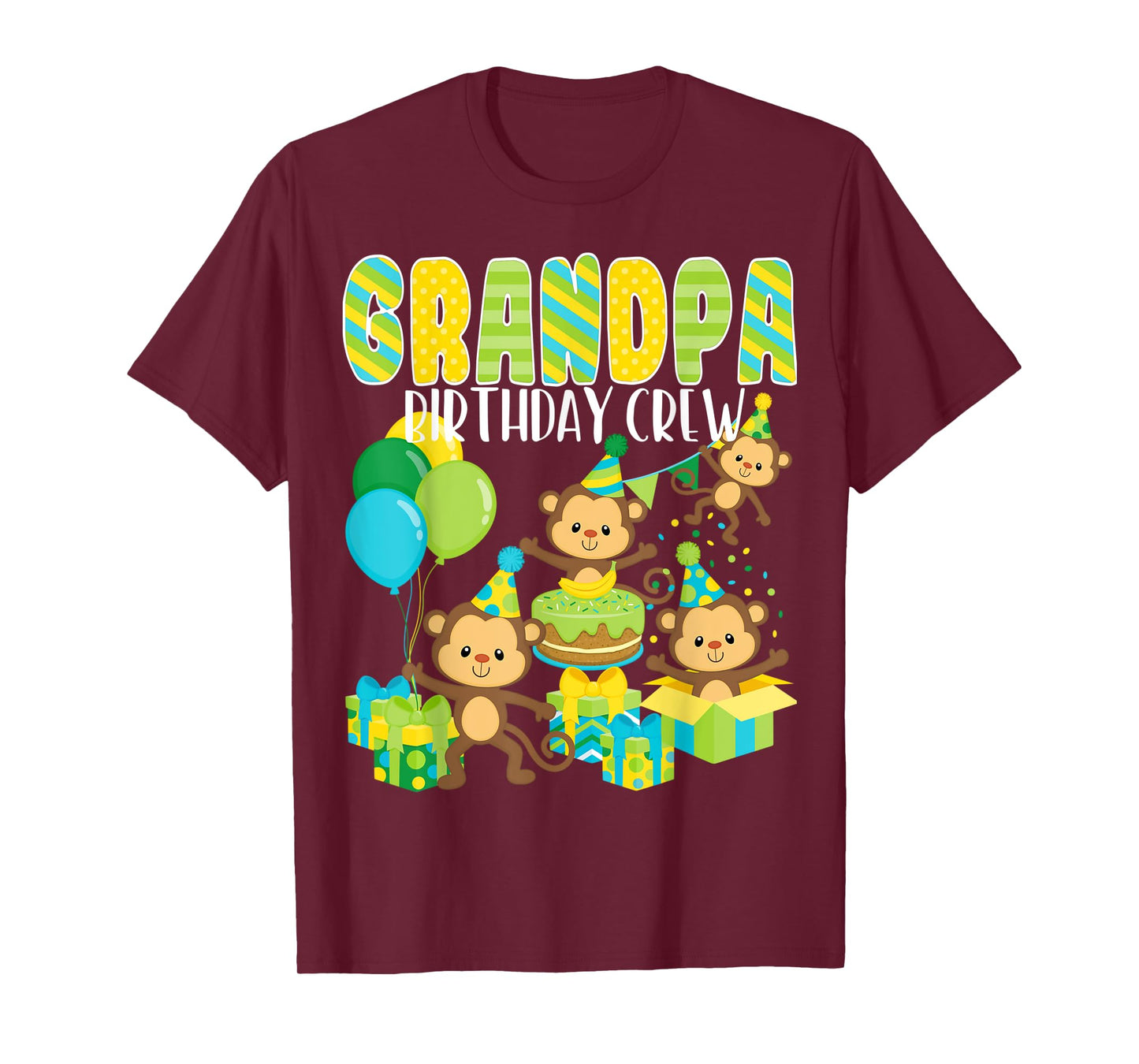Birthday Party Monkey Grandpa Birthday Crew Family Matching T-Shirt