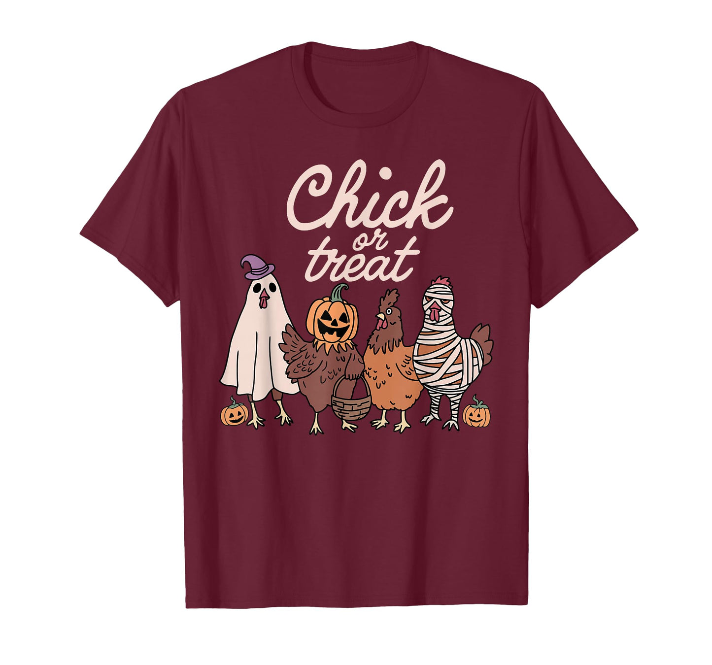 Chick Or Treat Spooky Season Halloween Chickens Ghost Mummy T-Shirt