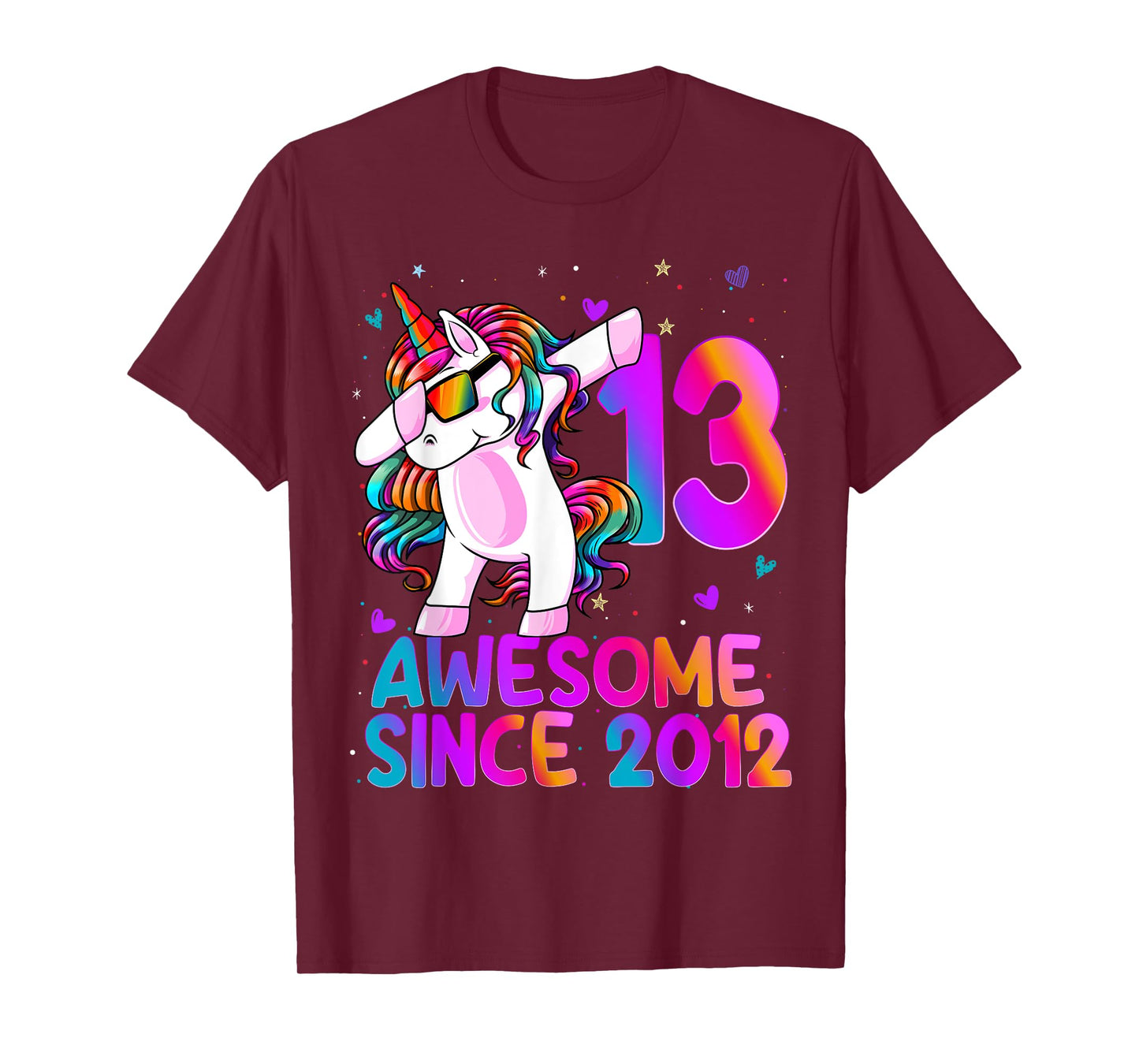 Dabbing Unicorn 13 Year Old 13th Birthday Girl Unicorn Party T-Shirt