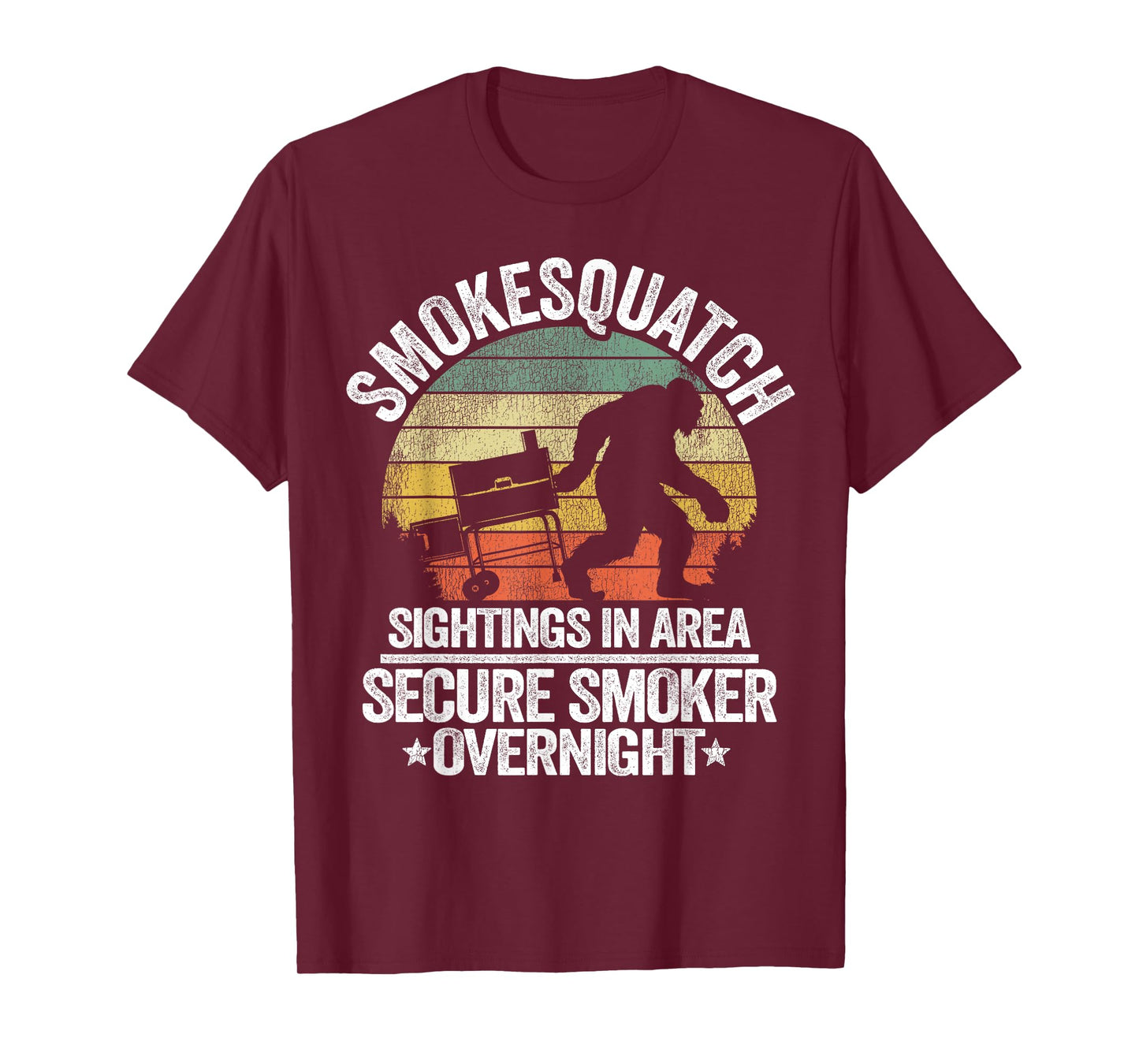 Smokesquatch Sasquatch Smoking Meat Grill Funny Bigfoot T-Shirt