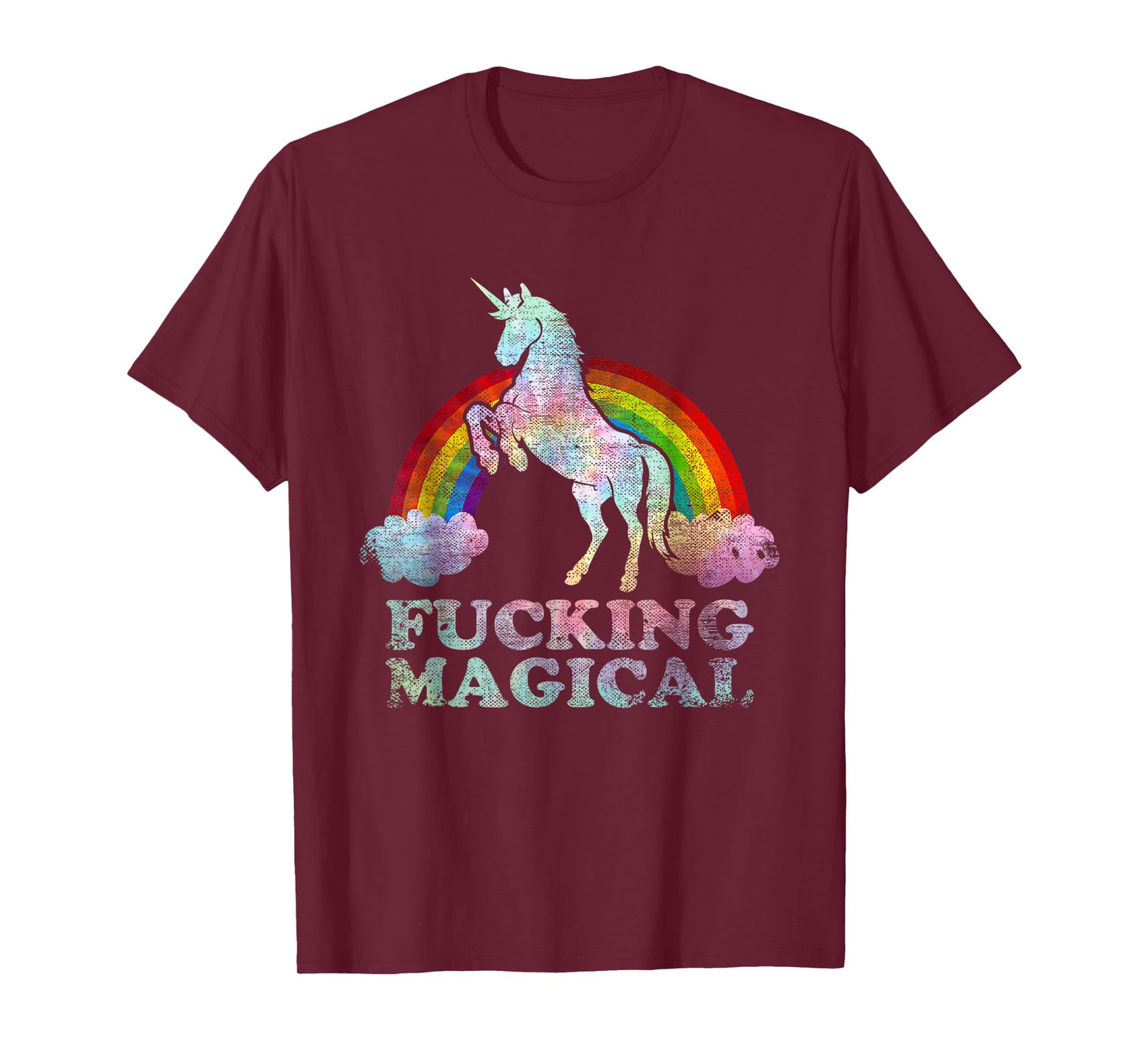 Funny Retro adult humour Fucking Magical Unicorn Tie Dye T-Shirt
