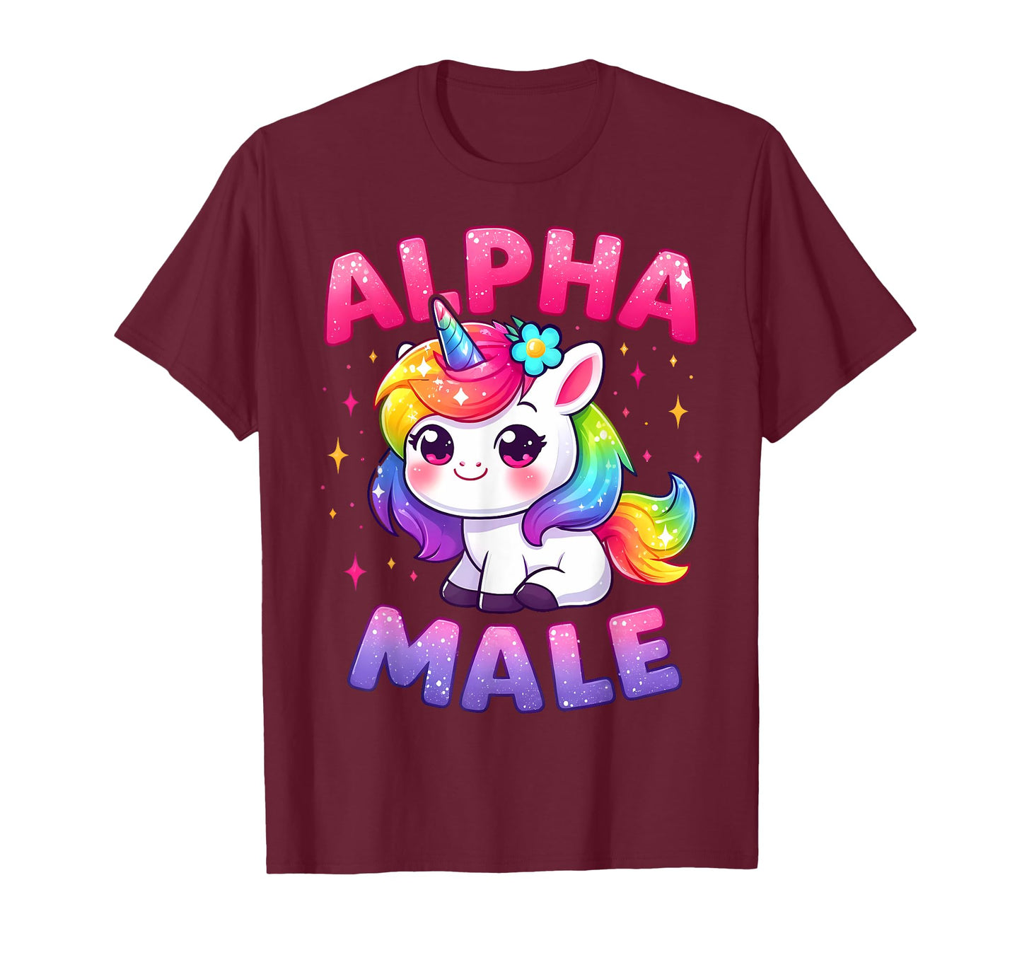 Funny Ironic Alpha Unicorn Sarcastic Girly Sparkle Rainbow T-Shirt