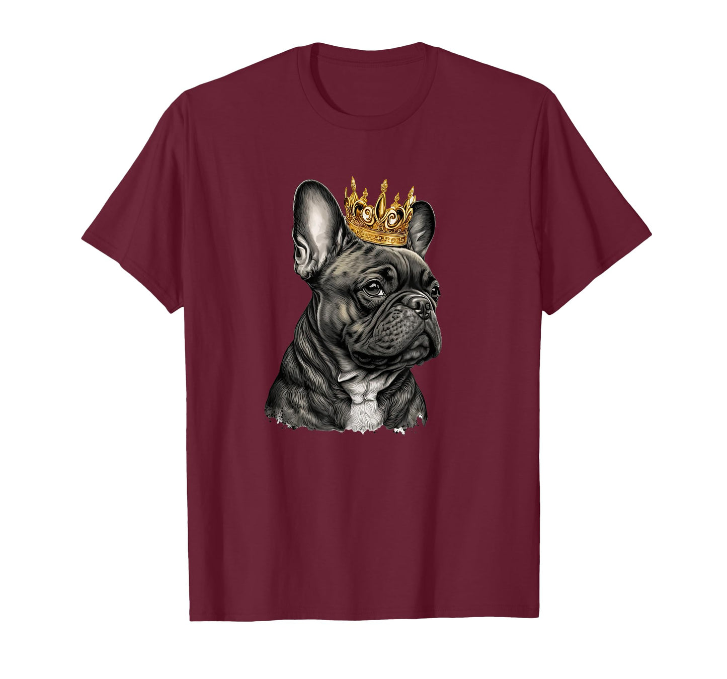 Funny French Bulldog Frenchie with a Golden Crown T-Shirt