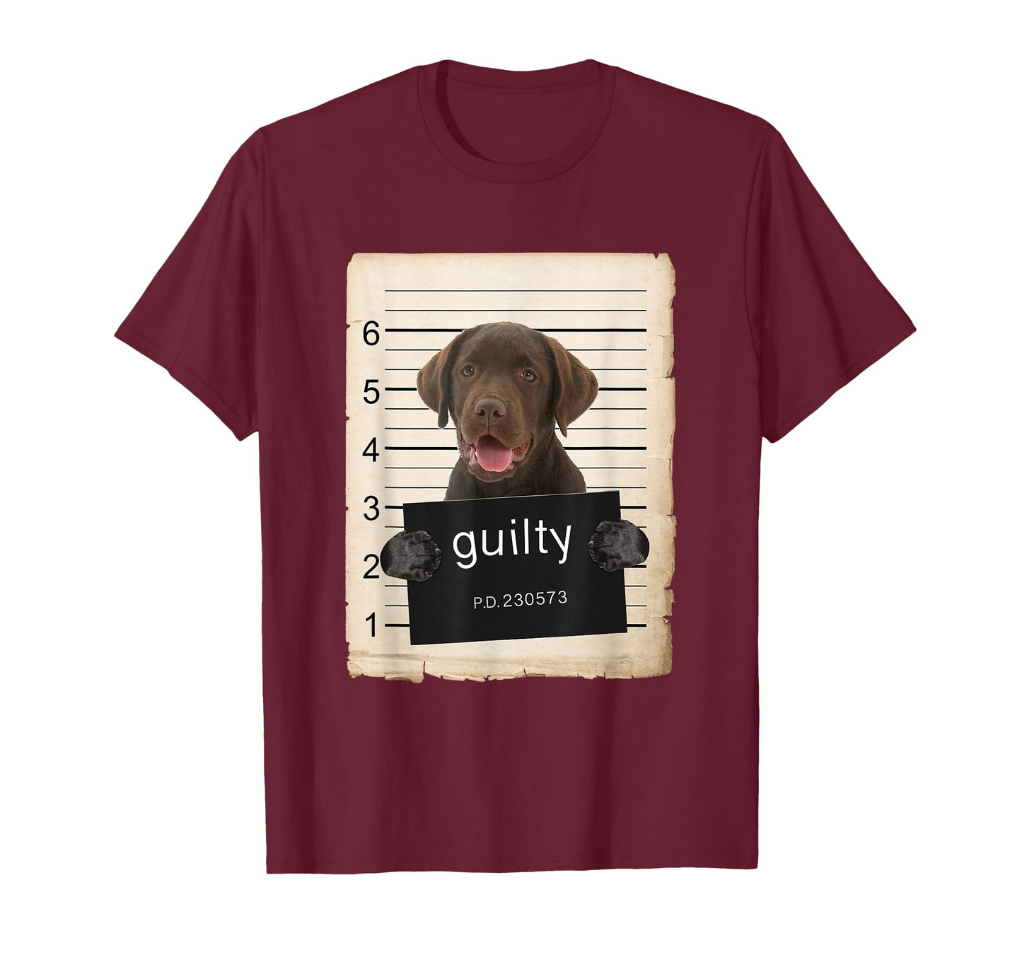 Chocolate Lab Labrador Dog Mug Shot Bad Dog T-Shirt