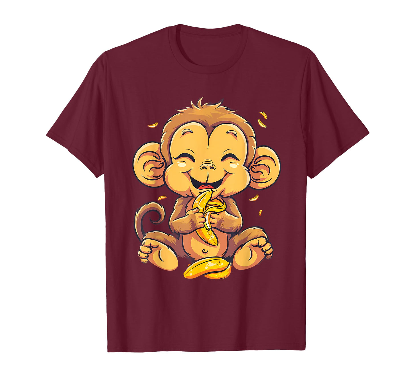 Banana Monkey Cute Monkey Bananas Fruit Artwork Wildlife T-Shirt