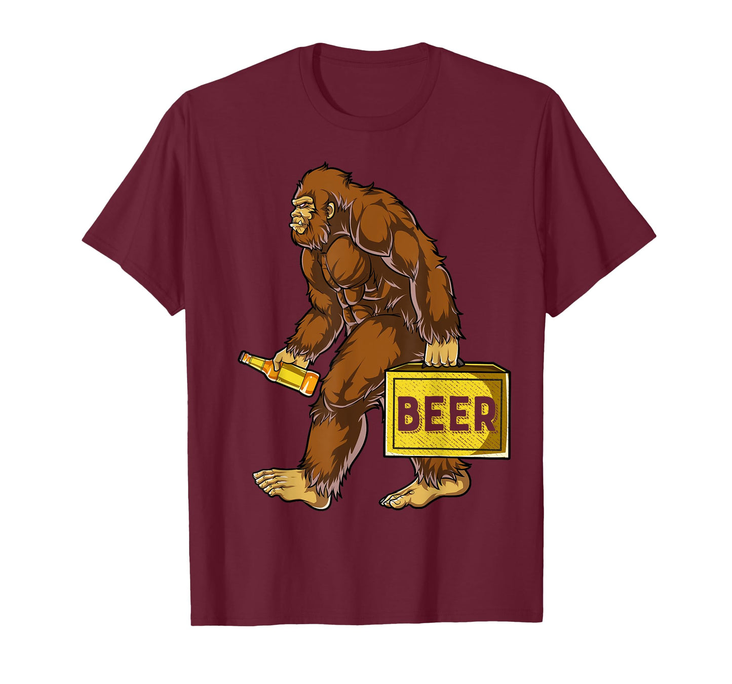 Bigfoot with Beer Funny Sasquatch Men Women Drinking Party T-Shirt