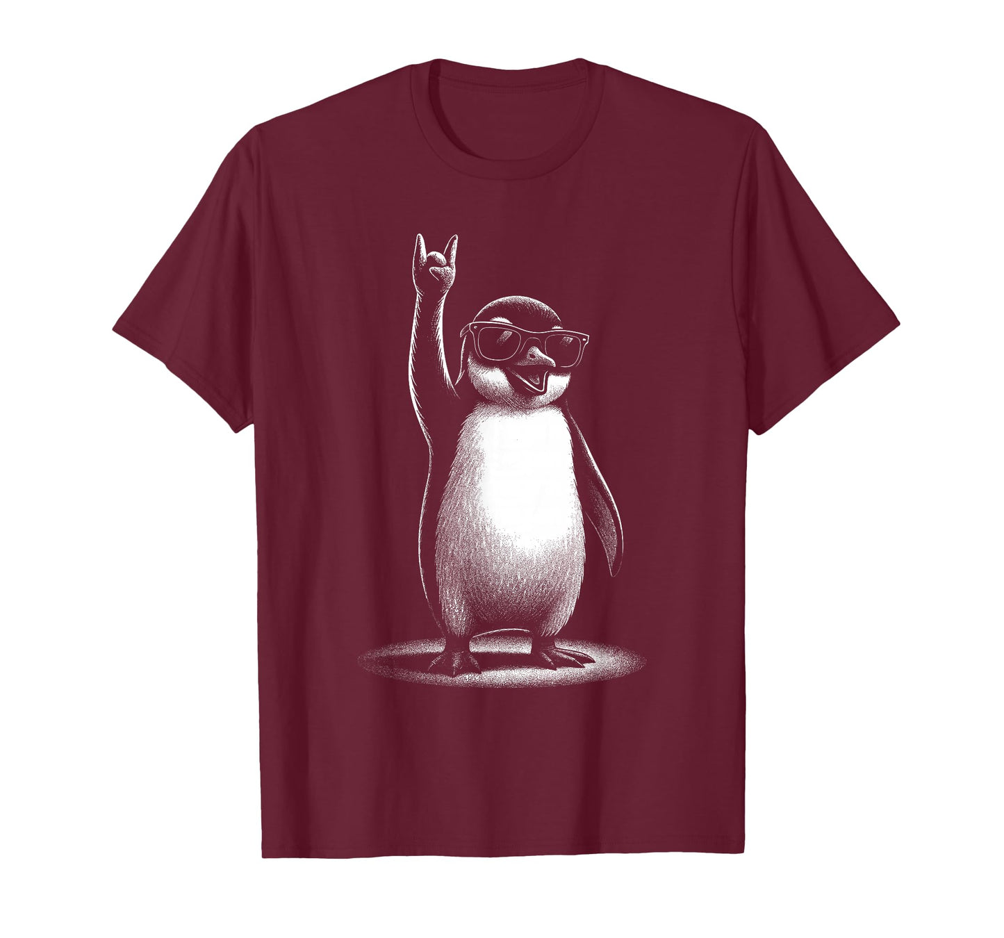 Retro Penguin Rock and Roll Men Kids Women Funny Penguin T-Shirt