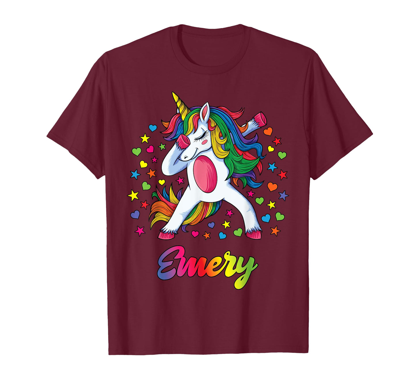 Emery Personalised Name Unicorn Girls Gift T-Shirt